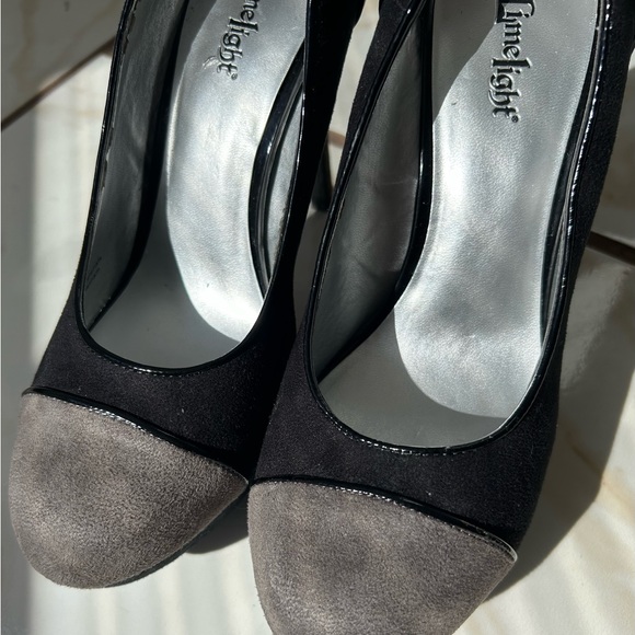 Black & Toffee Fawx Suede & Leather-trim Heels by Limelight Size 10 - Picture 4 of 5